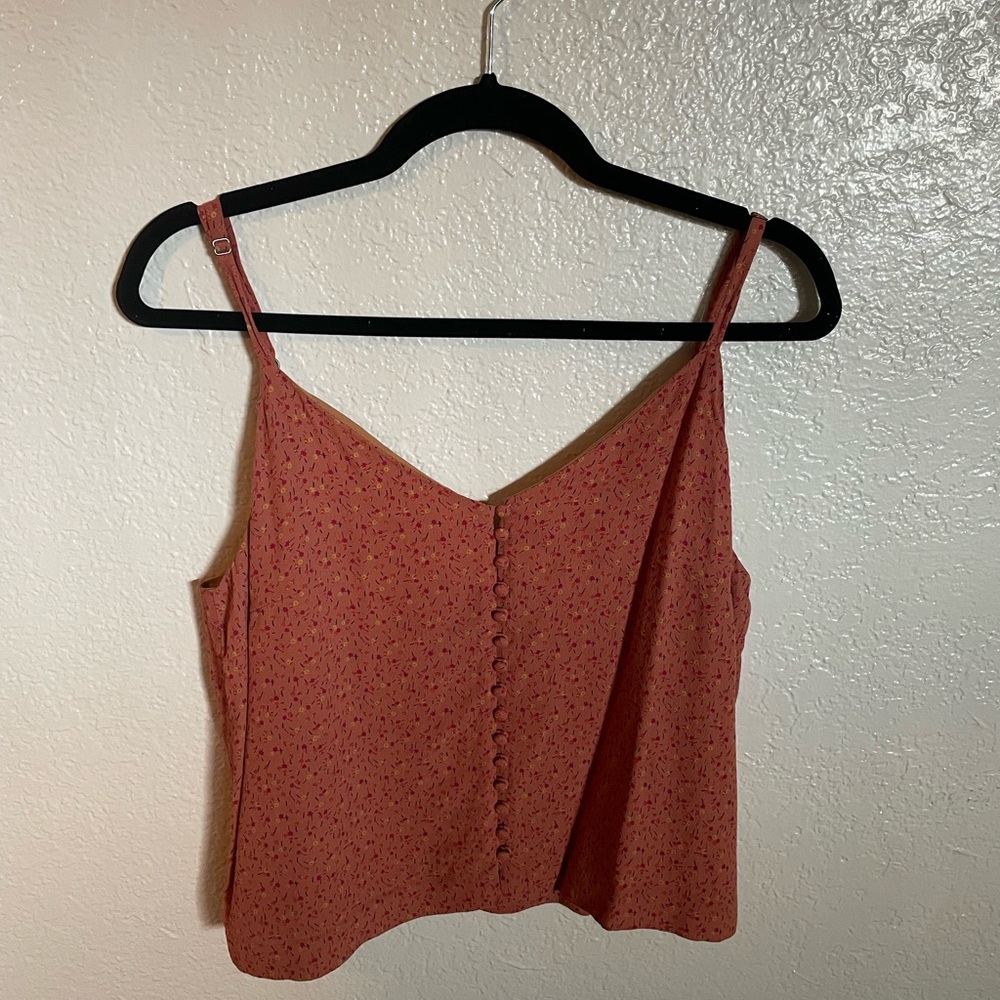 Madewell Floral Orange Tank Top